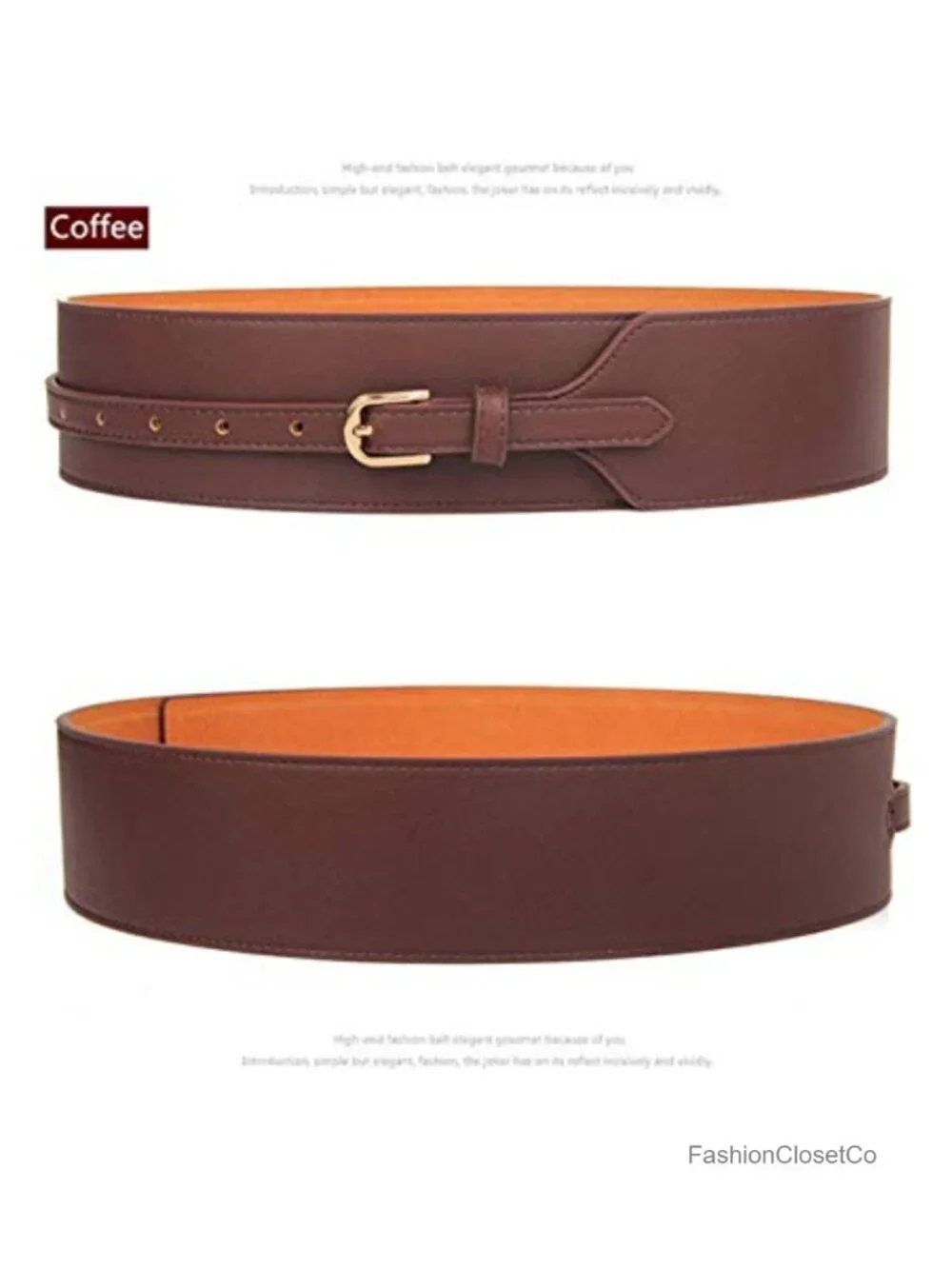 Wide Knotted Belt Design PU Leather Waistbands Simple Width Belt for Women